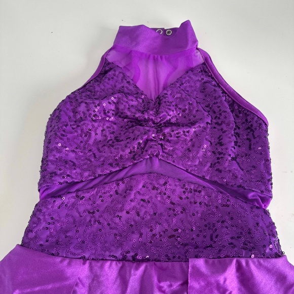 Weissman Tap/Acro Dance Costume. Purple Sequin Biketard. Worn Once med - Picture 5 of 7